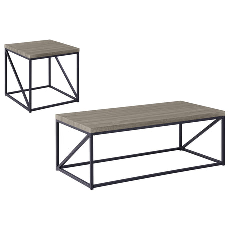 Birdie Sonoma Gray 2-Piece Coffee and End Table Set by Coaster at Eve Furniture