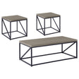 Birdie Sonoma Gray 3-Piece Coffee and End Table Set by Coaster at Eve Furniture