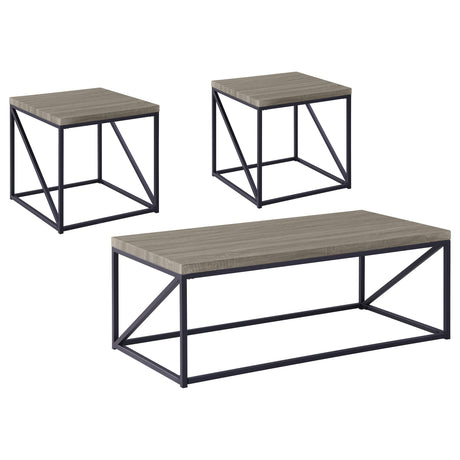 Birdie Sonoma Gray 3-Piece Coffee and End Table Set by Coaster at Eve Furniture