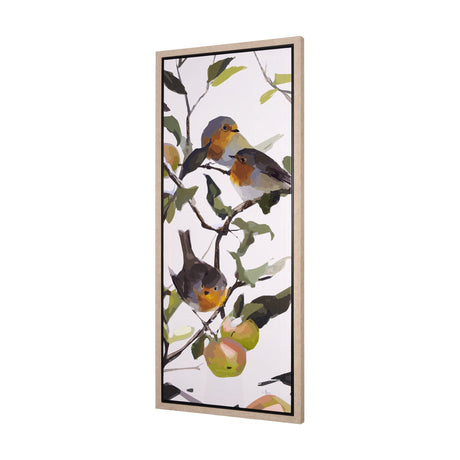 Birds & Apples II by Mercana Studio a Hand Embellished Textured Framed Canvas by Mercana at Eve Furniture