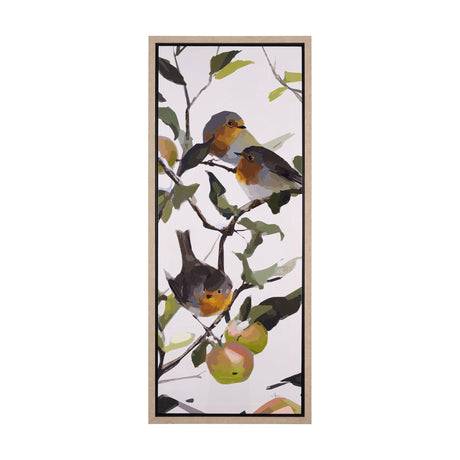 Birds & Apples II by Mercana Studio a Hand Embellished Textured Framed Canvas by Mercana at Eve Furniture