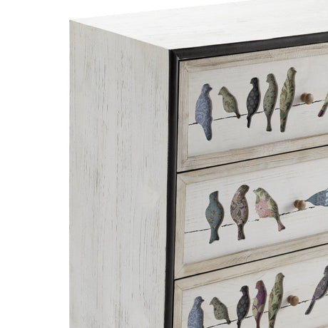 Birds On A Wire White/Brown Chest by Crestview at Eve Furniture