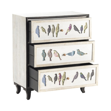 Birds On A Wire White/Brown Chest by Crestview at Eve Furniture