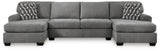 Birkdale Court Gray 3-Piece Double Chaise Sectional by Ashley at Eve Furniture