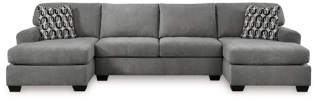 Birkdale Court Gray 3-Piece Double Chaise Sectional by Ashley at Eve Furniture