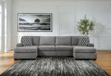 Birkdale Court Gray 3-Piece Double Chaise Sectional by Ashley at Eve Furniture