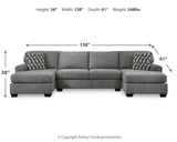 Birkdale Court Gray 3-Piece Double Chaise Sectional by Ashley at Eve Furniture