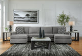 Birkdale Court Gray 3-Piece Double Chaise Sectional by Ashley at Eve Furniture