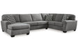 Birkdale Court Gray 3-Piece Left Arm Facing (LAF) Chaise Sectional by Ashley at Eve Furniture