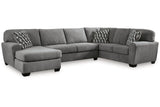 Birkdale Court Gray 3-Piece Left Arm Facing (LAF) Chaise Sectional by Ashley at Eve Furniture