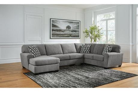 Birkdale Court Gray 3-Piece Left Arm Facing (LAF) Chaise Sectional by Ashley at Eve Furniture