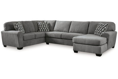Birkdale Court Gray 3-Piece Right Arm Facing (RAF) Chaise Sectional by Ashley at Eve Furniture