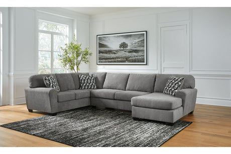Birkdale Court Gray 3-Piece Right Arm Facing (RAF) Chaise Sectional by Ashley at Eve Furniture