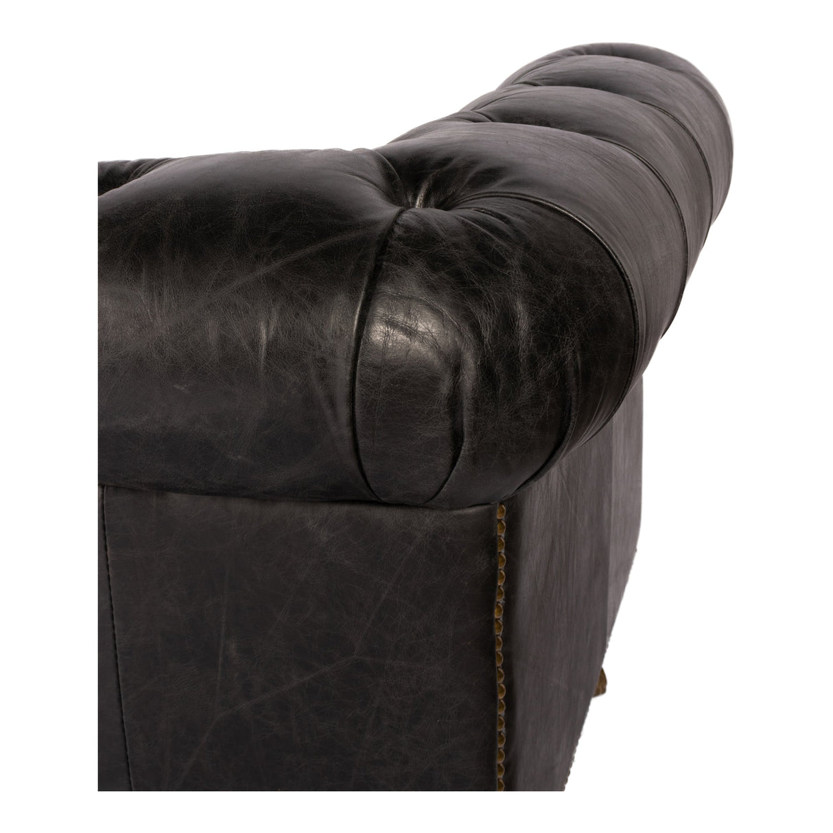 Birmingham Black Leather Sofa by Moe's Home at Eve Furniture