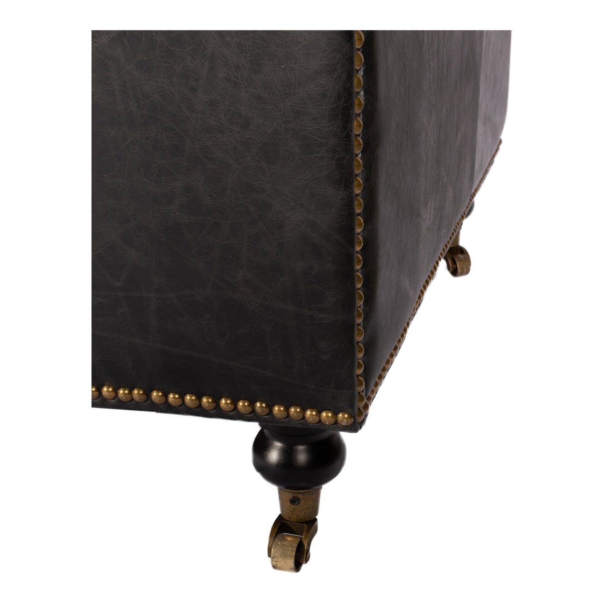 Birmingham Black Leather Sofa by Moe's Home at Eve Furniture
