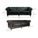 Birmingham Black Leather Sofa by Moe's Home at Eve Furniture