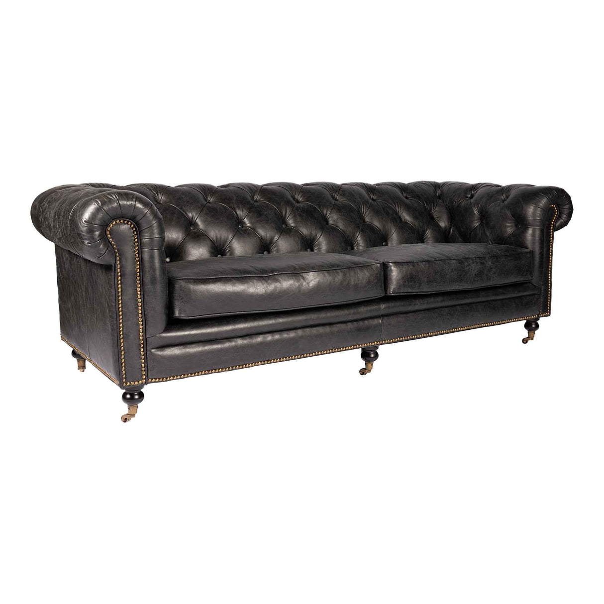 Birmingham Black Leather Sofa by Moe's Home at Eve Furniture