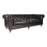 Birmingham Black Leather Sofa by Moe's Home at Eve Furniture