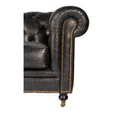 Birmingham Black Leather Sofa by Moe's Home at Eve Furniture