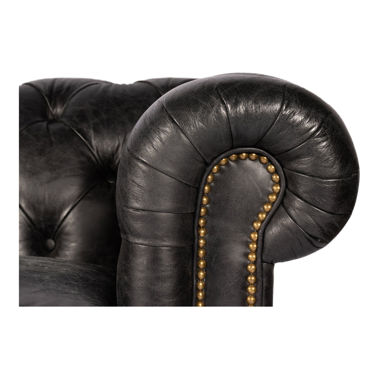 Birmingham Black Leather Sofa by Moe's Home at Eve Furniture