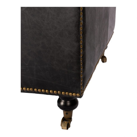 Birmingham Sofa Black Leather by Moe's Home at Eve Furniture
