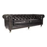 Birmingham Sofa Black Leather by Moe's Home at Eve Furniture