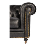 Birmingham Sofa Black Leather by Moe's Home at Eve Furniture