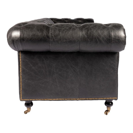 Birmingham Sofa Black Leather by Moe's Home at Eve Furniture
