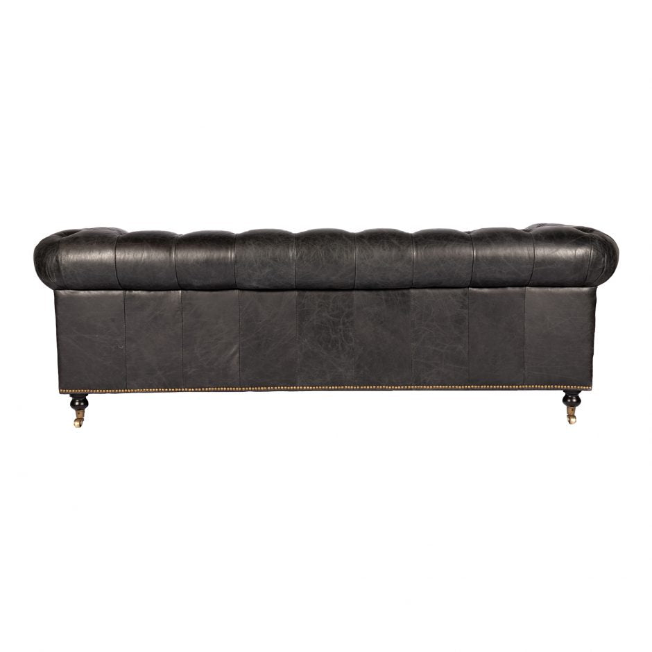 Birmingham Sofa Black Leather by Moe's Home at Eve Furniture