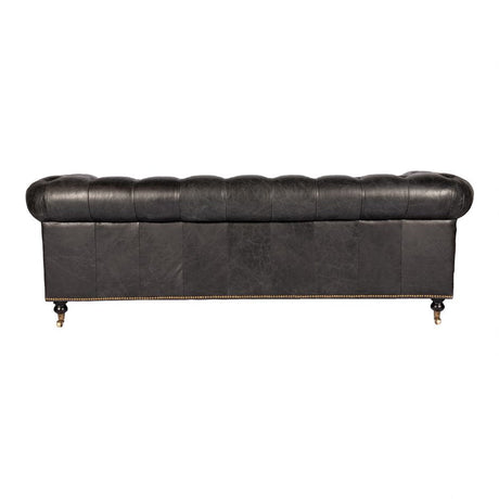 Birmingham Sofa Black Leather by Moe's Home at Eve Furniture