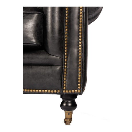 Birmingham Sofa Black Leather by Moe's Home at Eve Furniture