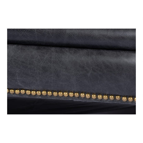 Birmingham Sofa Black Leather by Moe's Home at Eve Furniture