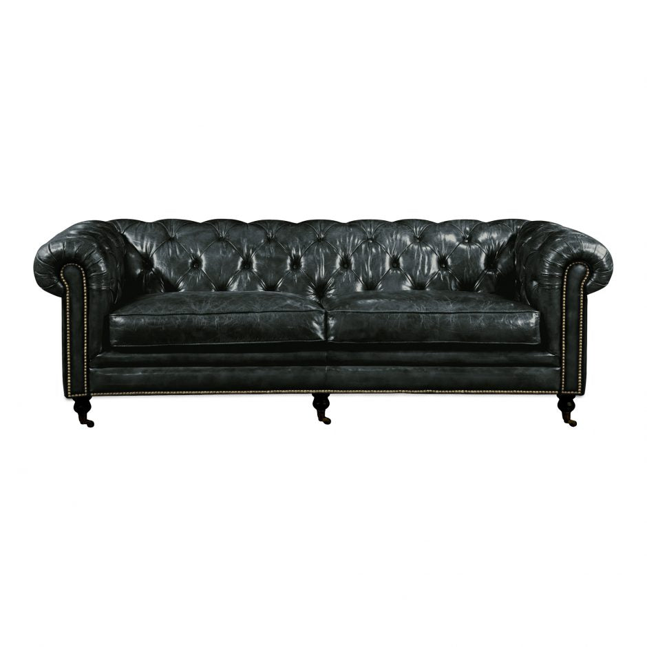 Birmingham Sofa Black Leather by Moe's Home at Eve Furniture