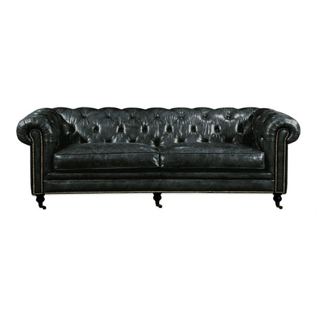 Birmingham Sofa Black Leather by Moe's Home at Eve Furniture