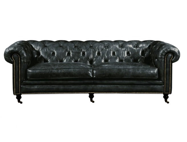 Birmingham Sofa Black Leather by Moe's Home at Eve Furniture