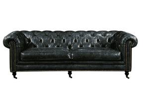 Birmingham Sofa Black Leather by Moe's Home at Eve Furniture