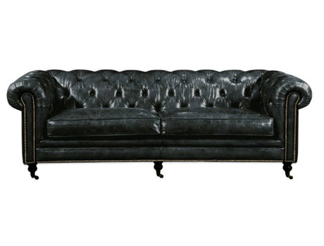 Birmingham Sofa Black Leather by Moe's Home at Eve Furniture