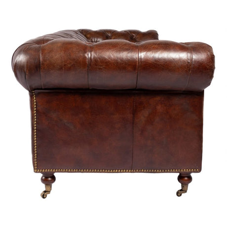 Birmingham Sofa Dark Brown Leather by Moe's Home at Eve Furniture