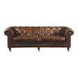 Birmingham Sofa Dark Brown Leather by Moe's Home at Eve Furniture