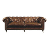 Birmingham Sofa Dark Brown Leather by Moe's Home at Eve Furniture