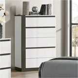 Birsfelden White/Metallic Gray 5-Piece Queen Bedroom Set by Furniture of America at Eve Furniture
