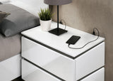 Birsfelden White/Metallic Gray Night Stand by Furniture of America at Eve Furniture