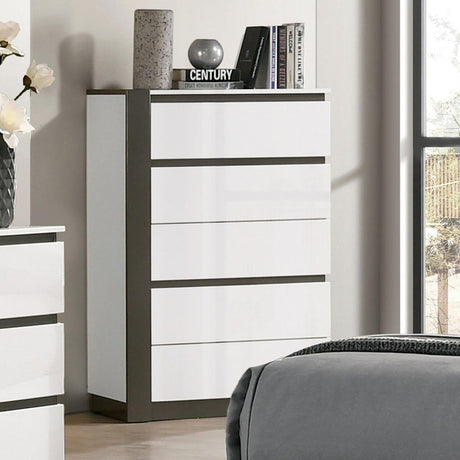 Birsfelden White/Metallic Gray Chest by Furniture of America at Eve Furniture