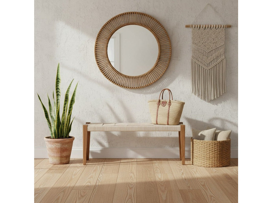 Biscayne Beige/Brown Accent Bench by Crestview at Eve Furniture