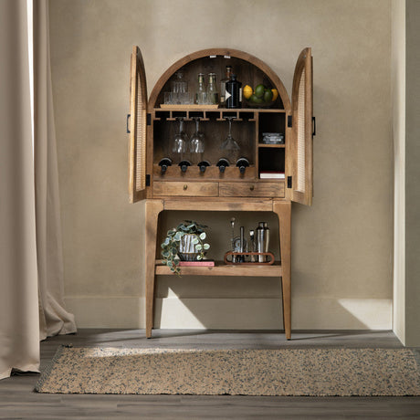 Biscayne Brown/Tan Bar Cabinet by Crestview at Eve Furniture