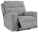 Biscoe Pewter Performance Fabric Dual Power Recliner by Ashley at Eve Furniture
