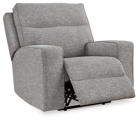 Biscoe Pewter Performance Fabric Dual Power Recliner by Ashley at Eve Furniture