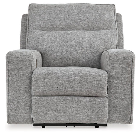 Biscoe Pewter Performance Fabric Dual Power Recliner by Ashley at Eve Furniture