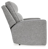 Biscoe Pewter Performance Fabric Dual Power Recliner by Ashley at Eve Furniture