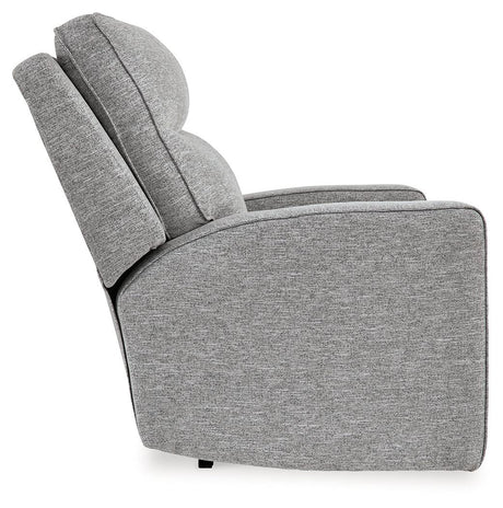 Biscoe Pewter Performance Fabric Dual Power Recliner by Ashley at Eve Furniture